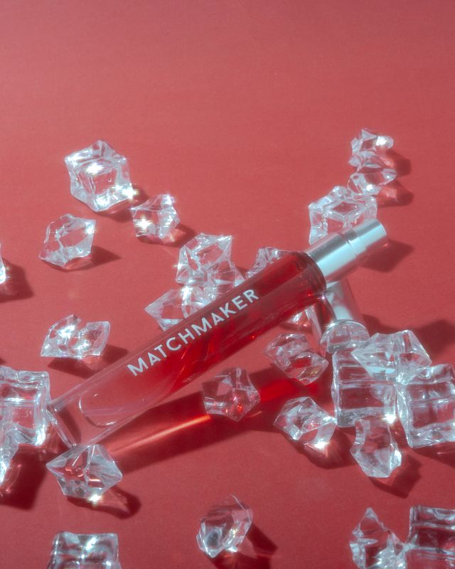 Eye of Love Matchmaker pheromone perfume lay on crystal ice cubes